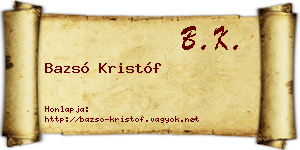 Bazsó Kristóf névjegykártya