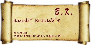 Bazsó Kristóf névjegykártya