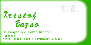 kristof bazso business card