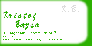 kristof bazso business card